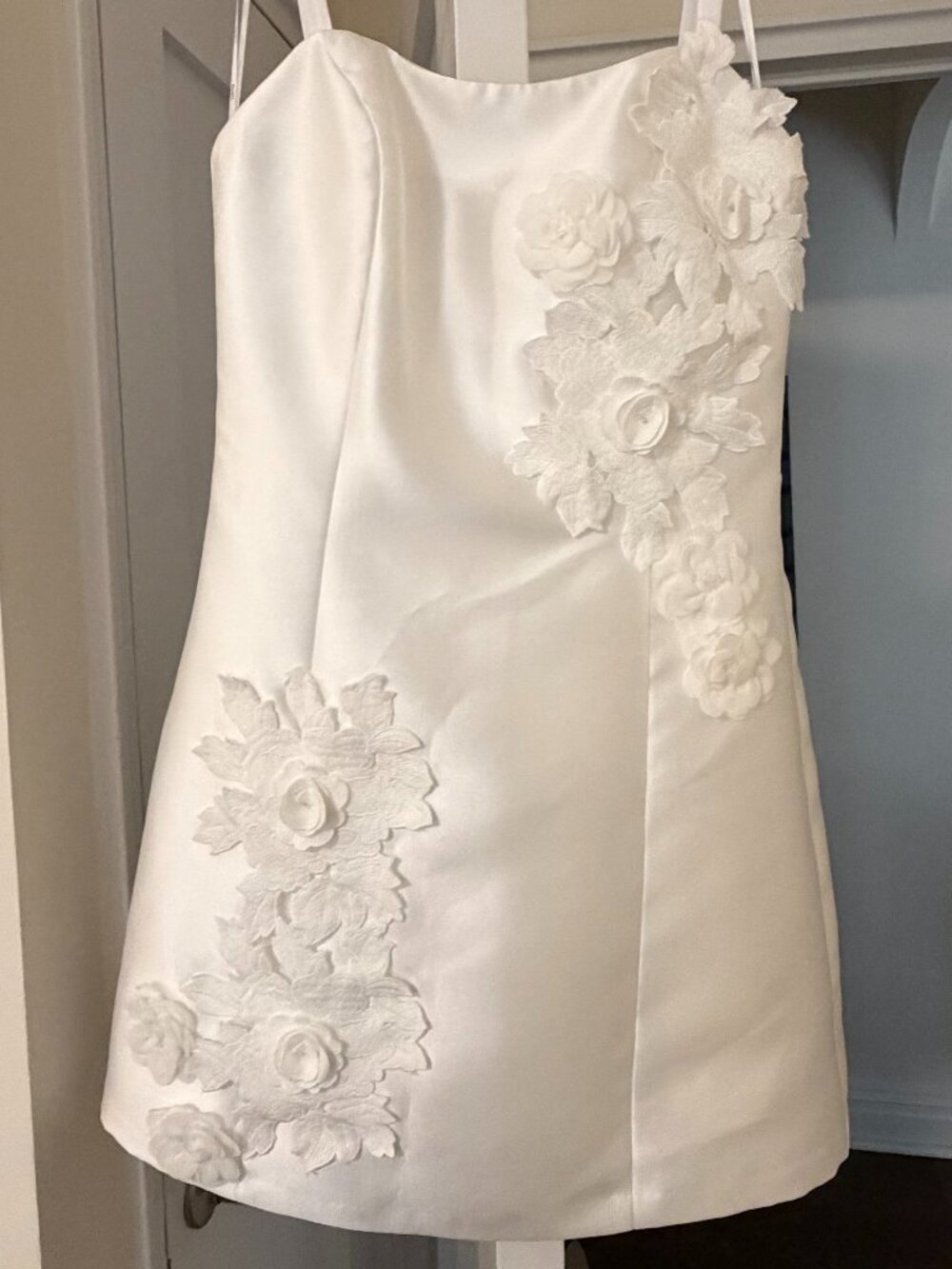 Elliatt Walter Floral Applique Satin Minidress - Size Small